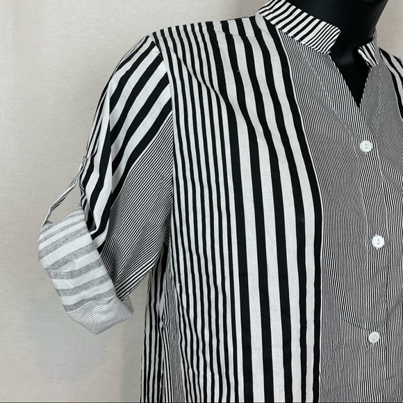 Vintage womens striped shirt 100% cotton 3/4 length sleeves, size 2X - Picture 5 of 9